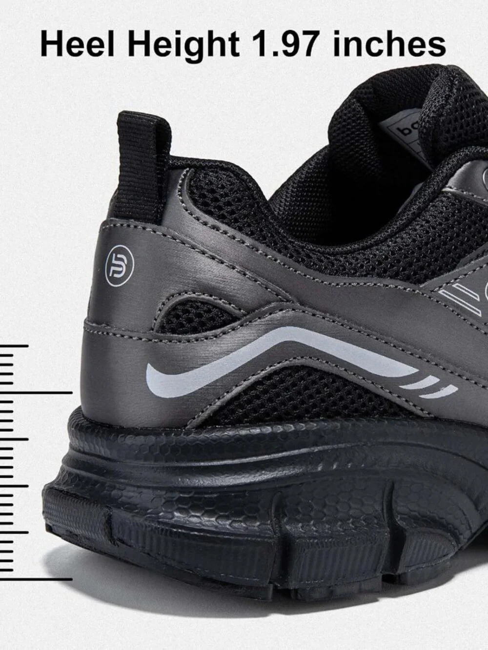 Women's Black Chunky Fashion Sneakers Casual Sports Shoes Mesh Athletic